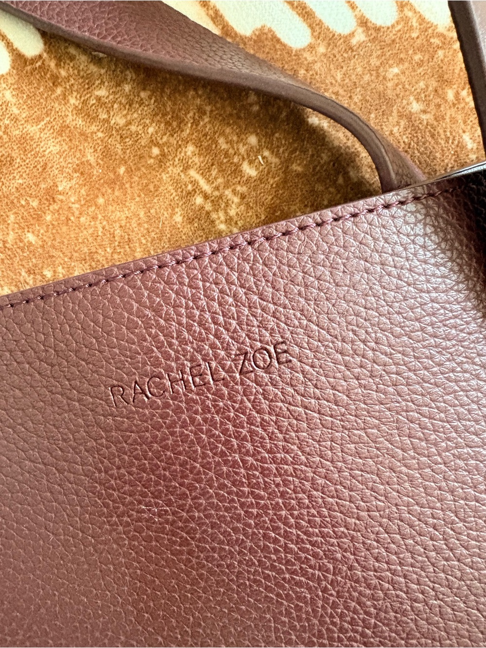 Rachel Zoe Burgundy Pebbled Leather Tote